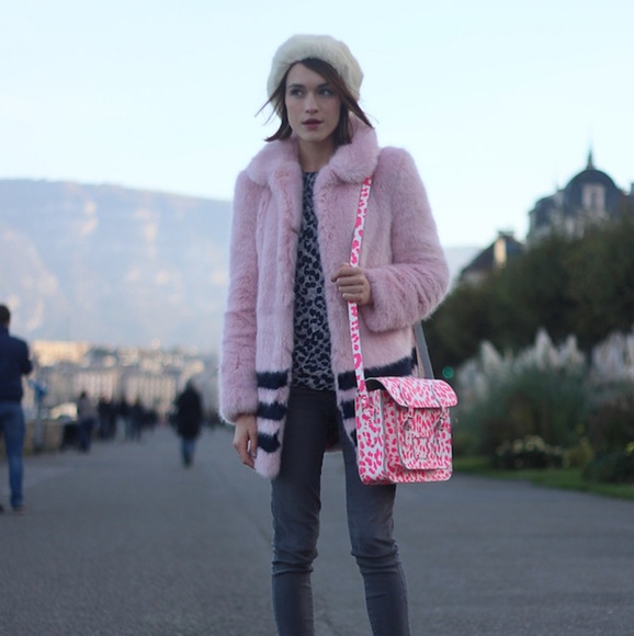 Shrimps Pink Faux Fur Dulcie Coat Size 